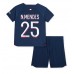 Billige Paris Saint-Germain Nuno Mendes #25 Børnetøj Hjemmebanetrøje til baby 2023-24 Kortærmet (+ korte bukser)